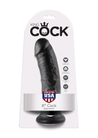 Cock 8 Inch Black - Czarne realistyczne dildo