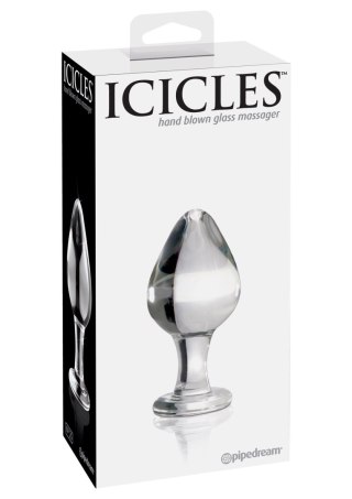 Icicles No.25 Massager Transparent - Szklany korek analny