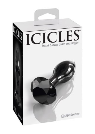 Icicles No 78 Black - Szklany korek analny