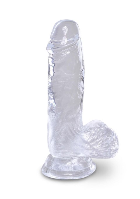 King Cock 5 Inch Cock w Balls Transparent - Dildo z przyssawką