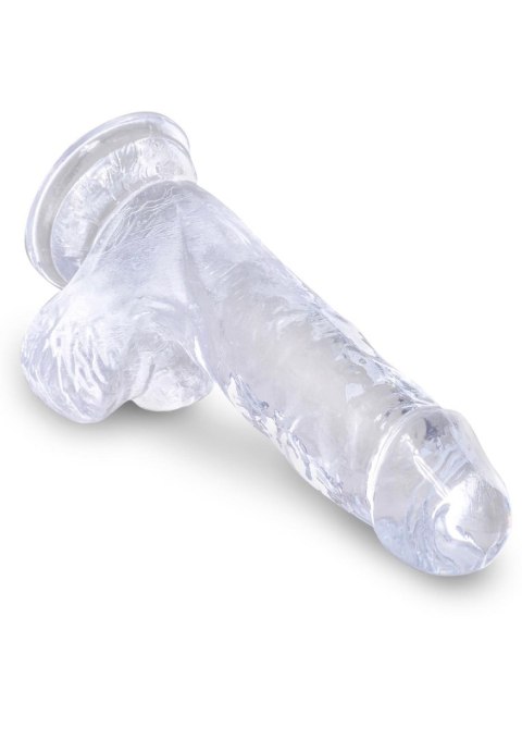 King Cock 5 Inch Cock w Balls Transparent - Dildo z przyssawką