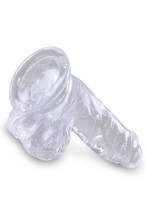 King Cock 5 Inch Cock w Balls Transparent - Dildo z przyssawką