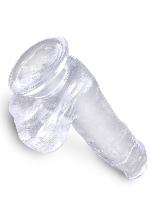 King Cock 6 Inch Cock w Balls Transparent - Dildo z przyssawką