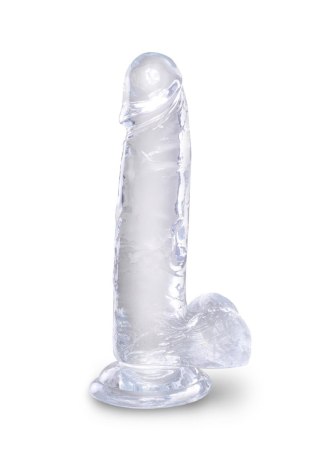 King Cock 7 Inch Cock w Balls Transparent - Dildo z przyssawką