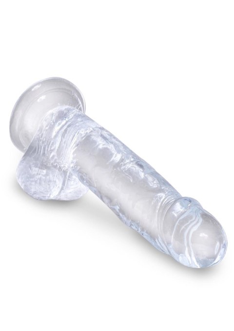 King Cock 7 Inch Cock w Balls Transparent - Dildo z przyssawką