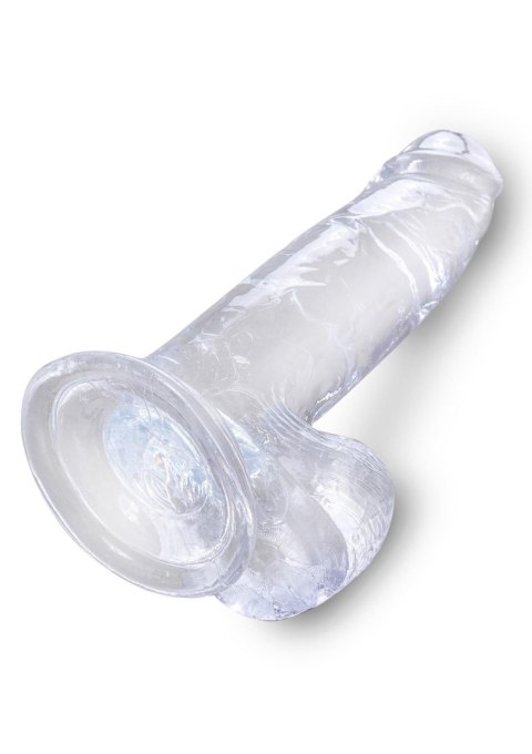 King Cock 7 Inch Cock w Balls Transparent - Dildo z przyssawką