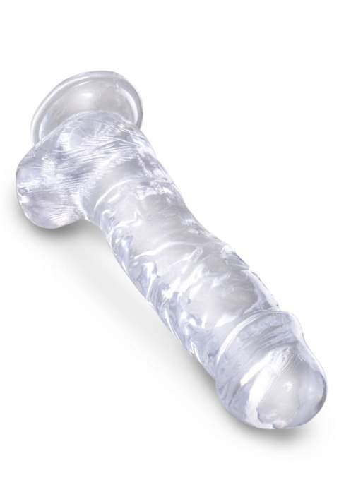 King Cock 8 Inch Cock w Balls Transparent - Dildo z przyssawką