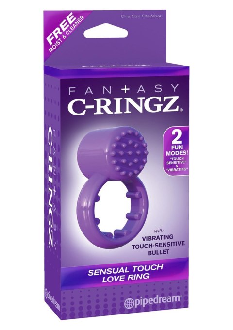 SENSUAL TOUCH LOVE RING PURPLE - Wibrujący pierścień na penisa