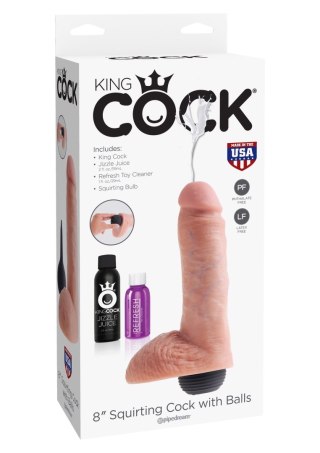 Squirting Cock 8 Inch Light skin tone - Realistyczne dildo z wytryskiem