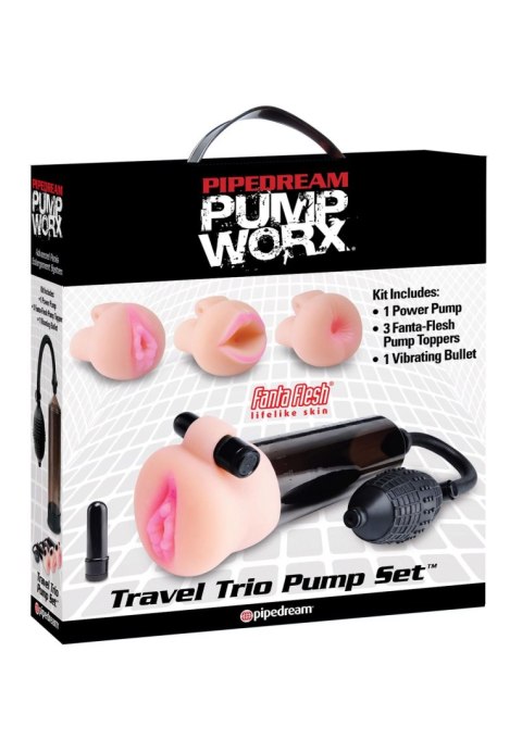 Travel Trio Pump Set Light skin tone - Pompka do powiększania penisa