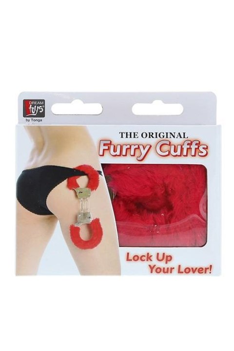 DREAM TOYS HANDCUFFS WITH PLUSH RED - kajdanki na ręce