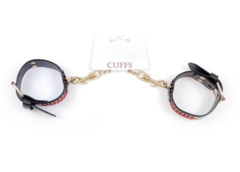 Fetish B - Series Handcuffs with cristals 3 cm Red Line - Kajdanki na ręce