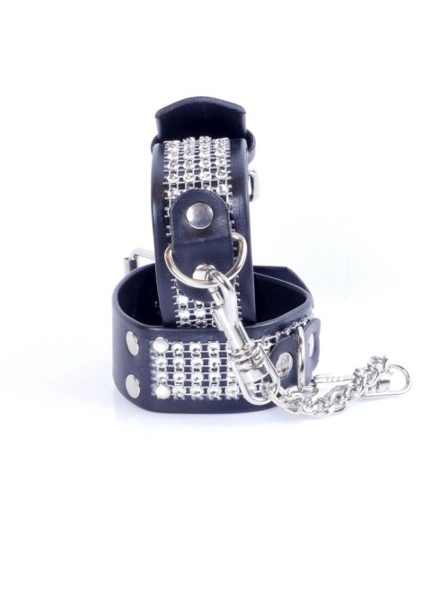 Fetish B - Series Handcuffs with cristals 3 cm Silver - Kajdanki na ręce