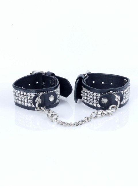 Fetish B - Series Handcuffs with cristals 3 cm Silver - Kajdanki na ręce