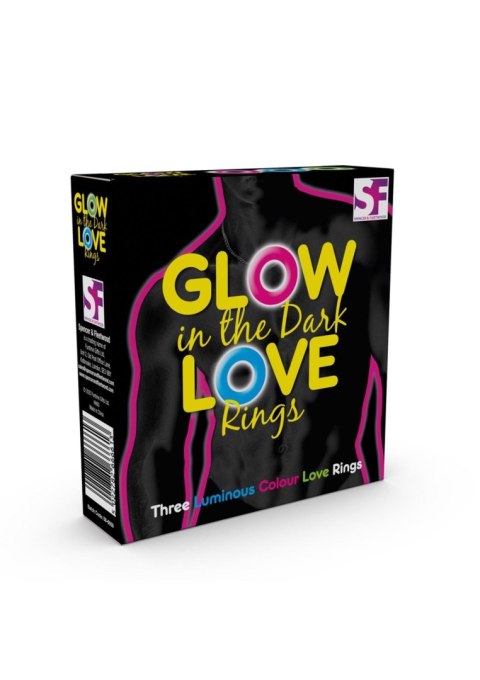 Glow In The Dark Love Rings Multicolor - pierścień erekcyjny