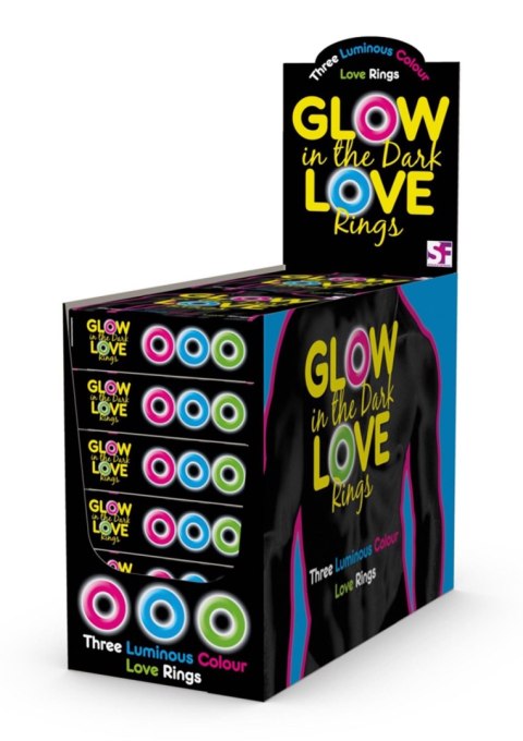 Glow In The Dark Love Rings Multicolor - pierścień erekcyjny