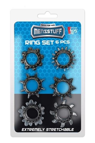 MENZSTUFF 6PC STRETCHEABLE RING SET - pierścień erekcyjny