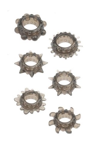 MENZSTUFF 6PC STRETCHEABLE RING SET - pierścień erekcyjny