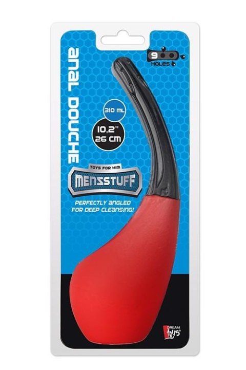 MENZSTUFF 9 HOLE ANAL DOUCHE RED/BLACK - Gruszka do lewatywy