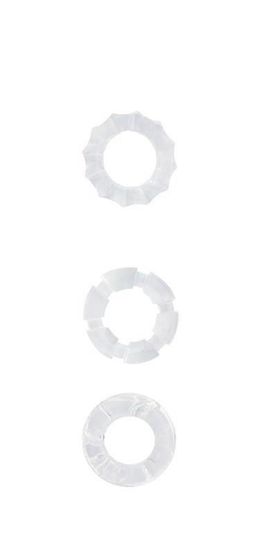 MENZSTUFF STRETCHY COCK RINGS CLEAR - pierścień erekcyjny