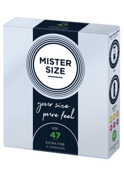 MISTER SIZE 47mm Condoms 3pcs Natural - prezerwatywy