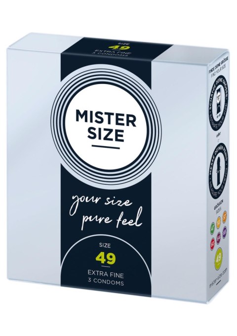 MISTER SIZE 49mm Condoms 3pcs Natural - prezerwatywy