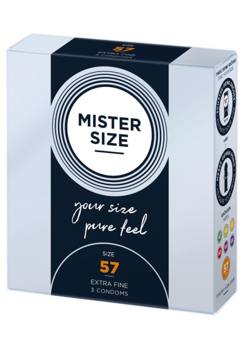 MISTER SIZE 57mm Condoms 3pcs Natural - prezerwatywy