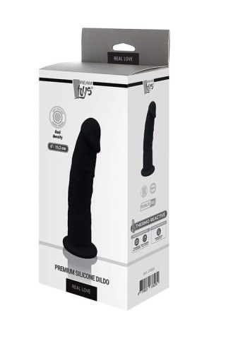 REAL LOVE DILDO 6INCH BLACK - Czarne realistyczne dildo