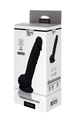 REAL LOVE DILDO 7INCH BLACK - Czarne realistyczne dildo