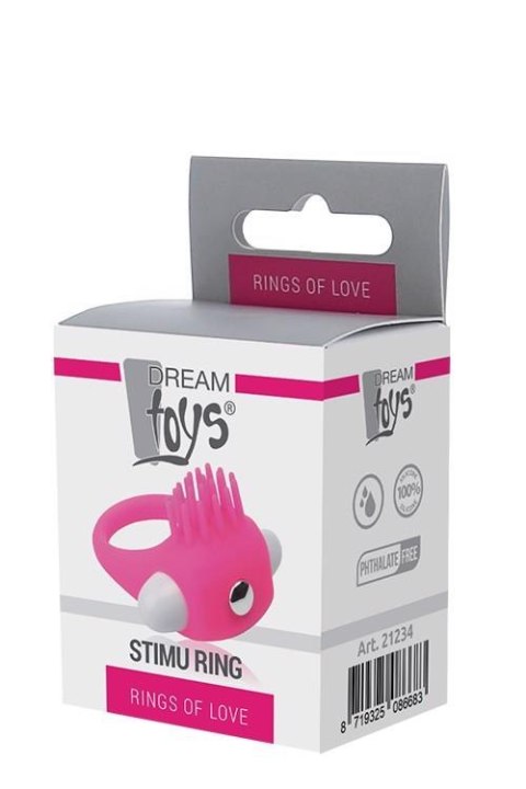 RINGS OF LOVE SILICONE STIMU RING PINK - Wibrujący pierścień erekcyjny