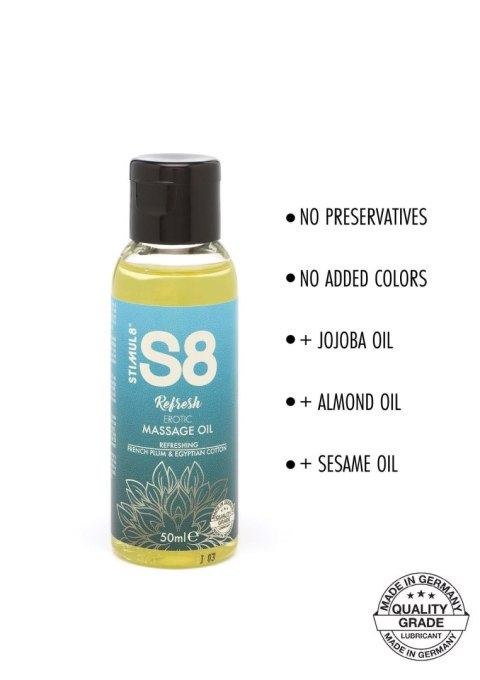 S8 Massage Oil 50ml French Plum & Egyptian Cotton - Olejek do masażu