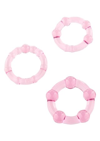 Stay Hard - Three Rings Pink - pierścień erekcyjny