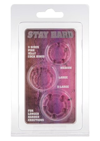 Stay Hard - Three Rings Pink - pierścień erekcyjny