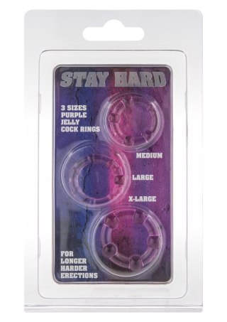 Stay Hard - Three Rings Purple - pierścień erekcyjny