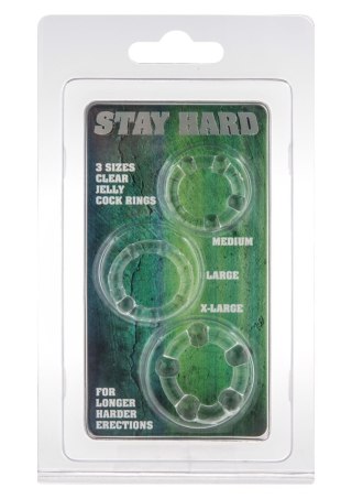 Stay Hard - Three Rings Transparent - pierścień erekcyjny