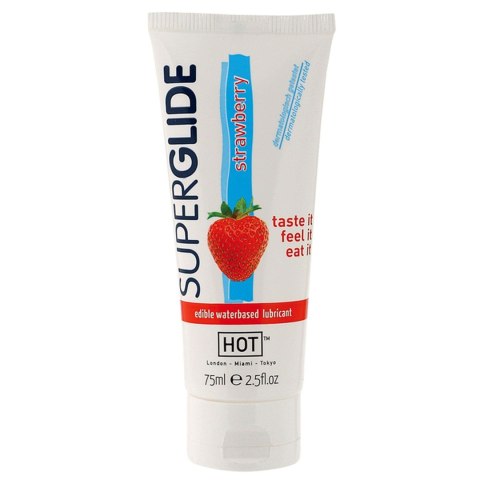 Żel-HOT Superglide STRAWBERRY- 75ml edible lubricant waterbased