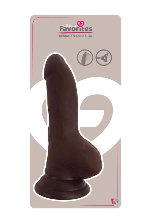 ALL TIME FAVORITES BENDABLE DILDO BROWN - Realistyczne dildo na przyssawce