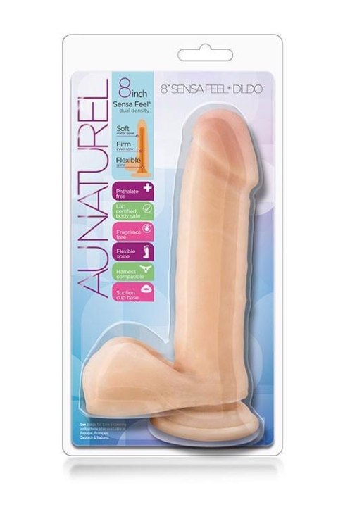 AU NATUREL 8INCH SENSA FEEL DILDO BEIGE - Realistyczne dildo na przyssawce