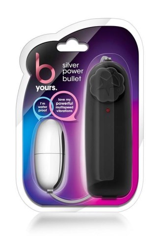 B YOURS SILVER POWER BULLET BLACK - wibrator jajeczko