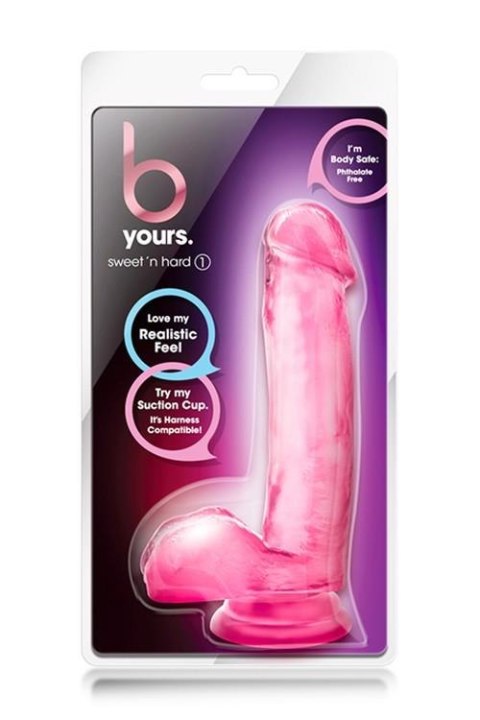 B YOURS SWEET N HARD 1 PINK - Dildo z przyssawką