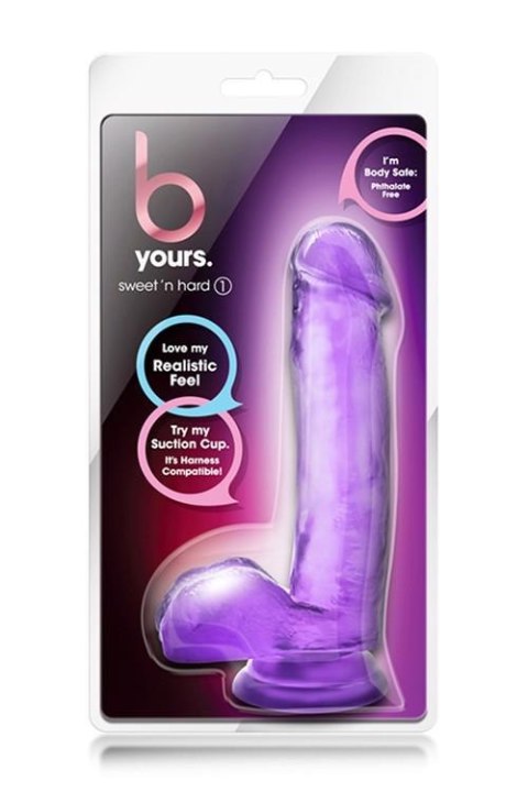 B YOURS SWEET N HARD 1 PURPLE - Dildo z przyssawką