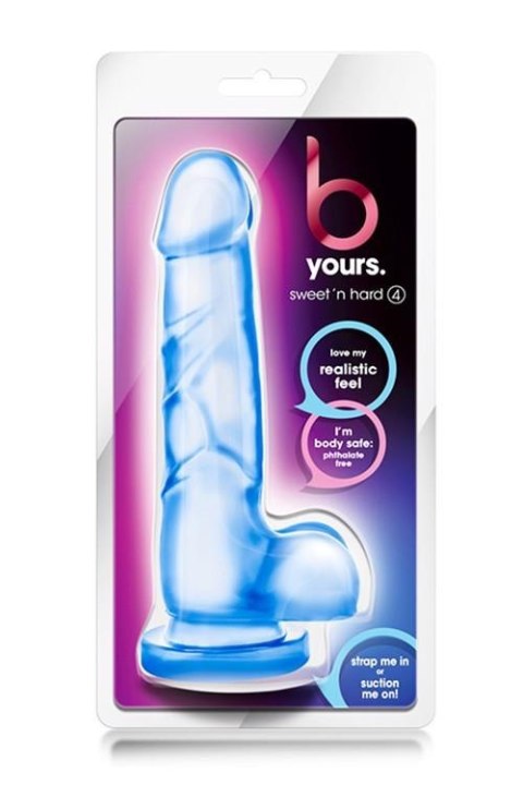 B YOURS SWEET N HARD 4 BLUE - Dildo z przyssawką