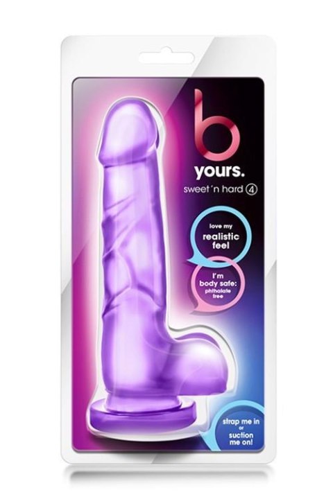 B YOURS SWEET N HARD 4 PURPLE - Dildo z przyssawką