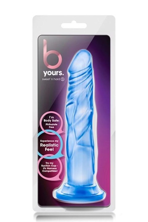 B YOURS SWEET N HARD 5 BLUE - Dildo z przyssawką