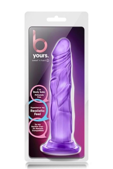 B YOURS SWEET N HARD 5 PURPLE - Dildo z przyssawką