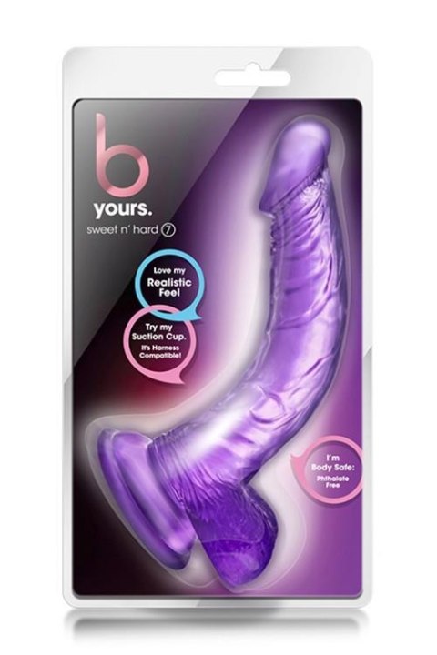 B YOURS SWEET N HARD 7 PURPLE - Dildo z przyssawką