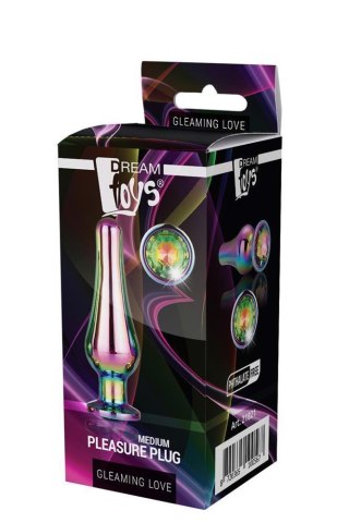 GLEAMING LOVE COLOURED PLEASURE PLUG M - Metalowy korek analny