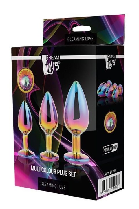 GLEAMING LOVE MULTICOLOUR PLUG SET - Metalowy korek analny