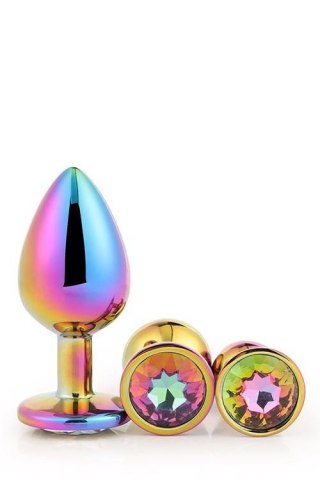 GLEAMING LOVE MULTICOLOUR PLUG SET - Metalowy korek analny