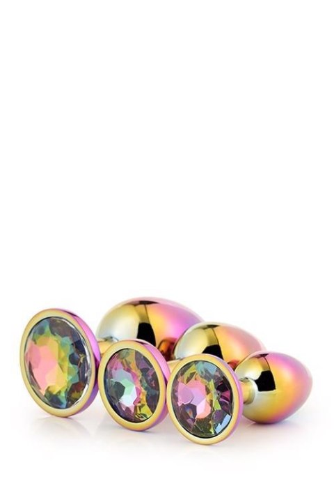 GLEAMING LOVE MULTICOLOUR PLUG SET - Metalowy korek analny